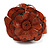 Statement Orange Snake Print Leather Flower Flex Cuff Bangle Bracelet - Adjustable - view 4