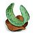 Statement Green Snake Print Leather Flower Flex Cuff Bangle Bracelet - Adjustable - view 6