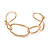 Polished Gold Tone Irregular Oval Link Cuff Bracelet - 19cm - Adjustable - view 3