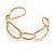 Polished Gold Tone Irregular Oval Link Cuff Bracelet - 19cm - Adjustable - view 4