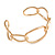Polished Gold Tone Irregular Oval Link Cuff Bracelet - 19cm - Adjustable - view 5