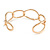 Polished Gold Tone Irregular Oval Link Cuff Bracelet - 19cm - Adjustable - view 6