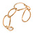 Polished Gold Tone Irregular Oval Link Cuff Bracelet - 19cm - Adjustable - view 7