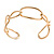 Polished Gold Tone Irregular Oval Link Cuff Bracelet - 19cm - Adjustable