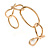 Polished Gold Tone Irregular Oval Link Cuff Bracelet - 19cm - Adjustable - view 8