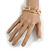 Polished Gold Tone Irregular Oval Link Cuff Bracelet - 19cm - Adjustable - view 2