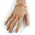 Modern Polished Gold Tone Link Cuff Bracelet - 18cm - view 2