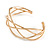 Modern Twisted Bar Cuff Bangle Bracelet In Polished Gold Tone - 18cm Long - view 5