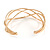 Modern Twisted Bar Cuff Bangle Bracelet In Polished Gold Tone - 18cm Long - view 6