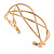 Modern Twisted Bar Cuff Bangle Bracelet In Polished Gold Tone - 18cm Long - view 7