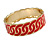 Red Enamel Interlocked Link Round Hinged Bangle Bracelet In Gold Tone - 19cm L - view 3