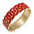 Red Enamel Interlocked Link Round Hinged Bangle Bracelet In Gold Tone - 19cm L - view 6
