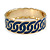 Blue Enamel Interlocked Link Round Hinged Bangle Bracelet In Gold Tone - 19cm L - view 3