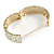 Cream Enamel Interlocked Link Round Hinged Bangle Bracelet In Gold Tone - 19cm L - view 6