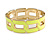 Neon Yellow Enamel Link Oval Hinged Bangle Bracelet In Gold Tone - 18cm Long - view 2