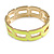 Neon Yellow Enamel Link Oval Hinged Bangle Bracelet In Gold Tone - 18cm Long - view 6