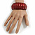 Lustrous Burgundy Red Wooden Flex Bracelet - up to 19cm L - view 2