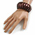 Lustrous Brown Wooden Flex Bracelet - up to 19cm L - view 2
