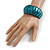 Lustrous Teal Green Wooden Flex Bracelet - up to 19cm L - view 2