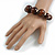 Dark Brown Graduated Wood Bead Flex Bracelet - 18cm L - view 2