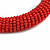 Red Glass Bead Roll Stretch Bracelet - Adjustable - view 3