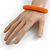 Orange Glass Bead Roll Stretch Bracelet - Adjustable - view 2