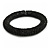 Black Glass Bead Roll Stretch Bracelet - Adjustable - view 5