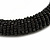 Black Glass Bead Roll Stretch Bracelet - Adjustable - view 3