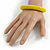 Banana Yellow Glass Bead Roll Stretch Bracelet - Adjustable - view 2