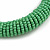 Apple Green Glass Bead Roll Stretch Bracelet - Adjustable - view 4