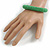Apple Green Glass Bead Roll Stretch Bracelet - Adjustable - view 2