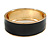 Round Black Enamel Hinged Bangle Bracelet in Gold Tone Metal - 20cm Long/ 60mm Diameter - view 6