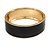 Round Black Enamel Hinged Bangle Bracelet in Gold Tone Metal - 20cm Long/ 60mm Diameter - view 5