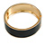 Round Black Enamel Hinged Bangle Bracelet in Gold Tone Metal - 20cm Long/ 60mm Diameter - view 7