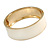 Round Off White Enamel Hinged Bangle Bracelet in Gold Tone Metal - 20cm Long/ 60mm Diameter - view 7