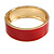 Round Scarlet Red Enamel Hinged Bangle Bracelet in Gold Tone Metal - 20cm Long/ 60mm Diameter - view 6