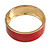Round Scarlet Red Enamel Hinged Bangle Bracelet in Gold Tone Metal - 20cm Long/ 60mm Diameter - view 7