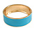 Round Light Blue Enamel Hinged Bangle Bracelet in Gold Tone Metal - 20cm Long/ 60mm Diameter - view 6