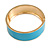 Round Light Blue Enamel Hinged Bangle Bracelet in Gold Tone Metal - 20cm Long/ 60mm Diameter - view 7