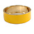 Round Banana Yellow Enamel Hinged Bangle Bracelet in Gold Tone Metal - 20cm Long/ 60mm Diameter - view 5