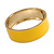 Round Banana Yellow Enamel Hinged Bangle Bracelet in Gold Tone Metal - 20cm Long/ 60mm Diameter - view 4