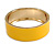 Round Banana Yellow Enamel Hinged Bangle Bracelet in Gold Tone Metal - 20cm Long/ 60mm Diameter - view 6