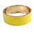 Round Lemon Yellow Enamel Hinged Bangle Bracelet in Gold Tone Metal - 20cm Long/ 60mm Diameter - view 7
