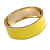 Round Lemon Yellow Enamel Hinged Bangle Bracelet in Gold Tone Metal - 20cm Long/ 60mm Diameter - view 5