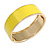 Round Lemon Yellow Enamel Hinged Bangle Bracelet in Gold Tone Metal - 20cm Long/ 60mm Diameter - view 2
