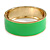 Round Neon Green Enamel Hinged Bangle Bracelet in Gold Tone Metal - 20cm Long/ 60mm Diameter - view 4