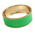 Round Neon Green Enamel Hinged Bangle Bracelet in Gold Tone Metal - 20cm Long/ 60mm Diameter - view 5
