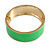 Round Neon Green Enamel Hinged Bangle Bracelet in Gold Tone Metal - 20cm Long/ 60mm Diameter - view 6