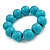 Pastel Teal Blue Round Bead Wood Flex Bracelet - 19cm Long - view 4