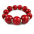 Cherry Red Graduated Wood Bead Flex Bracelet - 18cm Long - view 3